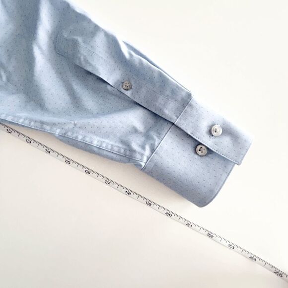 Calvin Klein Mens Slim Fit Non Iron Shirt Button Down Long Sleeve Blue Medium - Picture 5 of 7